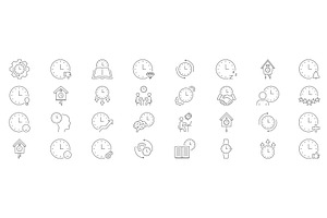 Clock And Time Management Icon Set, an Object Illustration by Gentle Studio