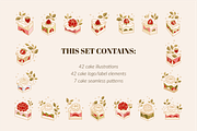 Vintage Cake Logo & Label Set, a Food Illustration by Artflorara (Thumbnail 2 of 8)