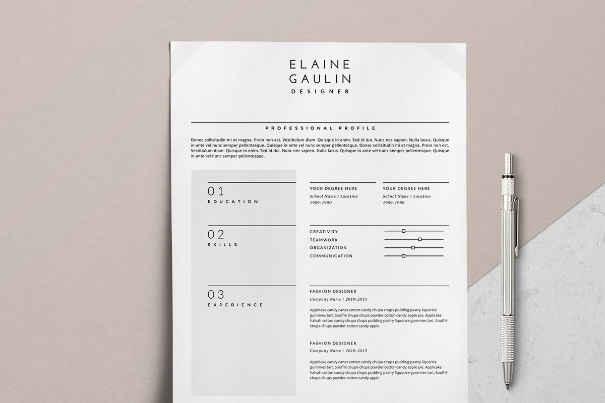 Simple Resume Design / Elaine, a Resume Template by This Paper Fox (Photo 1 of 5)