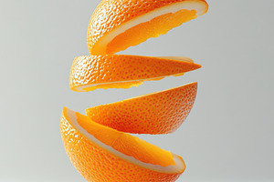Fresh orange fruits cut half and sli, a Food & Drink Photo by Pixeness Studio