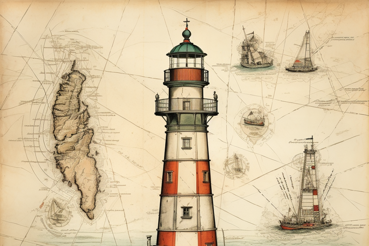 Vintage Lighthouse, a Background Graphic by Printable Treasure (Photo 2 of 7)