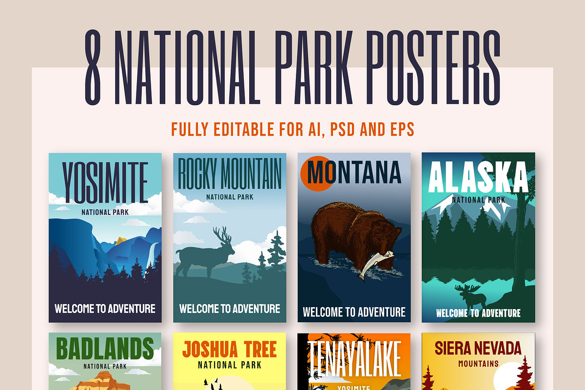 National Park Poster, an Illustration by Skilline Supply Co. (Photo 1 of 10)
