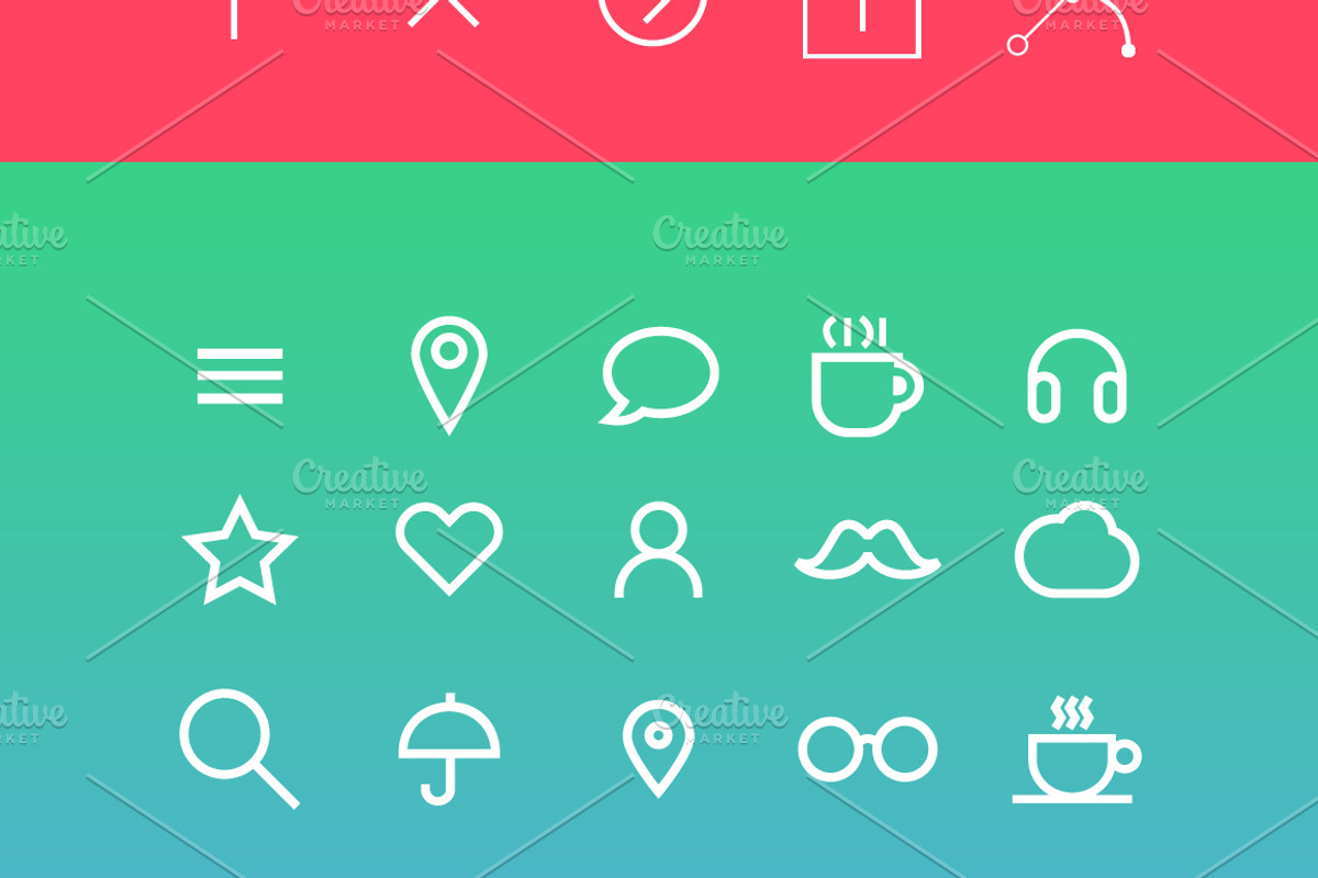 Modern vector Icons set in flat preview 2