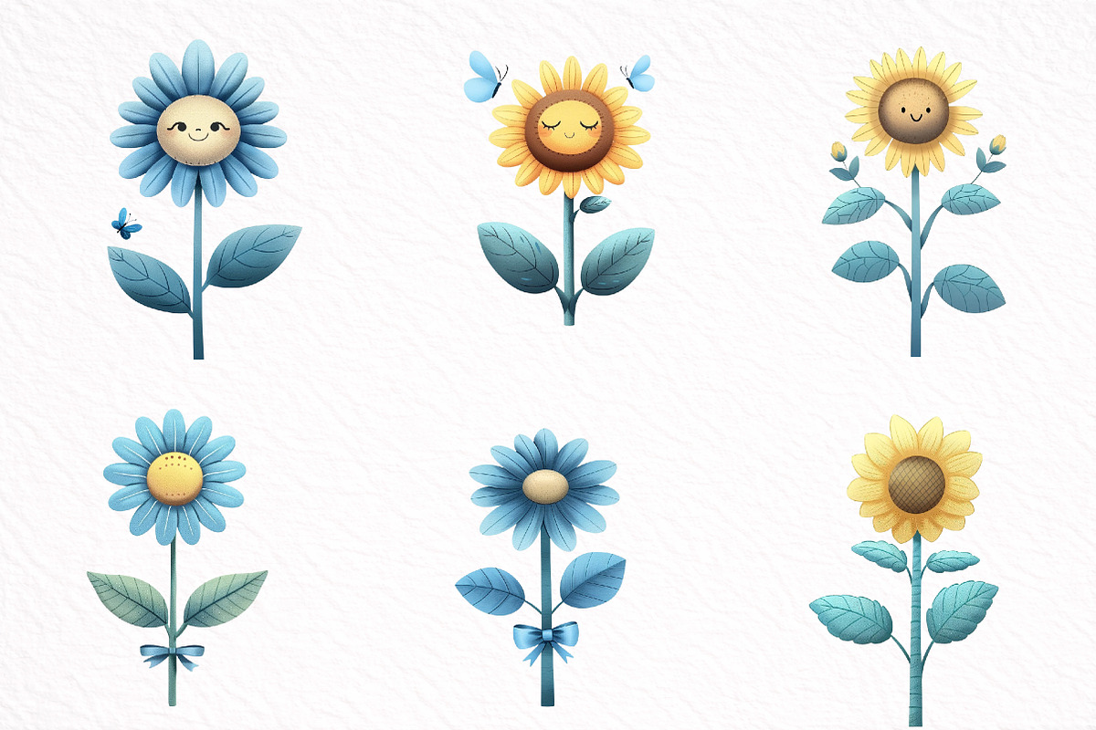 Whimsical Sunflower Summer Clipart, an Illustration by DreamArtGraphic (Photo 7 of 8)