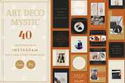 Art Deco Story & Post Templates, a Social Media Template by Liseno Designs (Thumbnail 1 of 8)