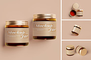 Metallic Cap Transparent Jar Mockups, a Cups & Container Mockup by Pikachudesign (Thumbnail 1 of 5)