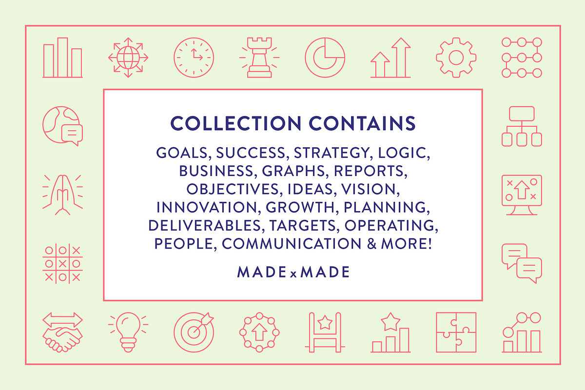 Goals & Strategy Icons, an Outline Icon by Made by Made (Photo 2 of 8)