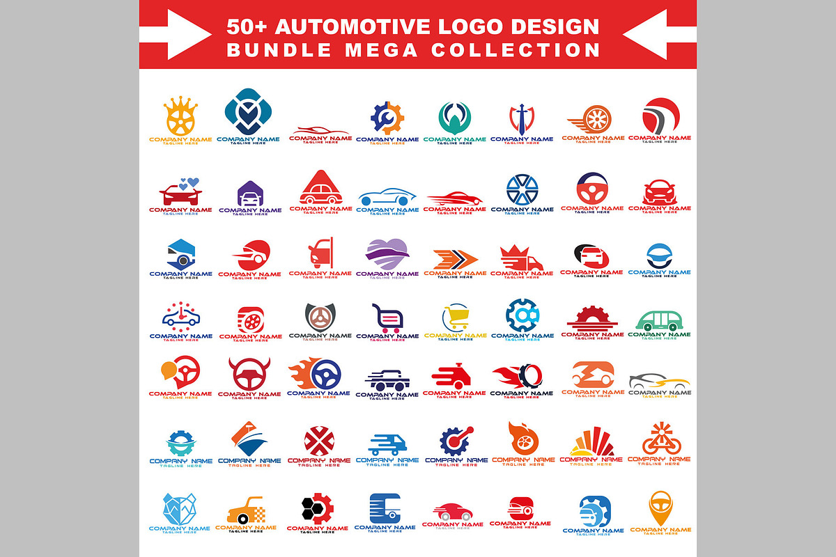 50+automotive logo Set Bundle, a Branding & Logo Template by ArmanHossen75