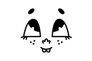 Retro Cartoon Mascot Face with, an Object Illustration by TopVectors