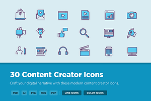 30 Content Creator Icons