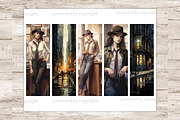 Detective Printable Paper Bookmark, a Person Illustration by GlamArtZhanna (Thumbnail 1 of 3)