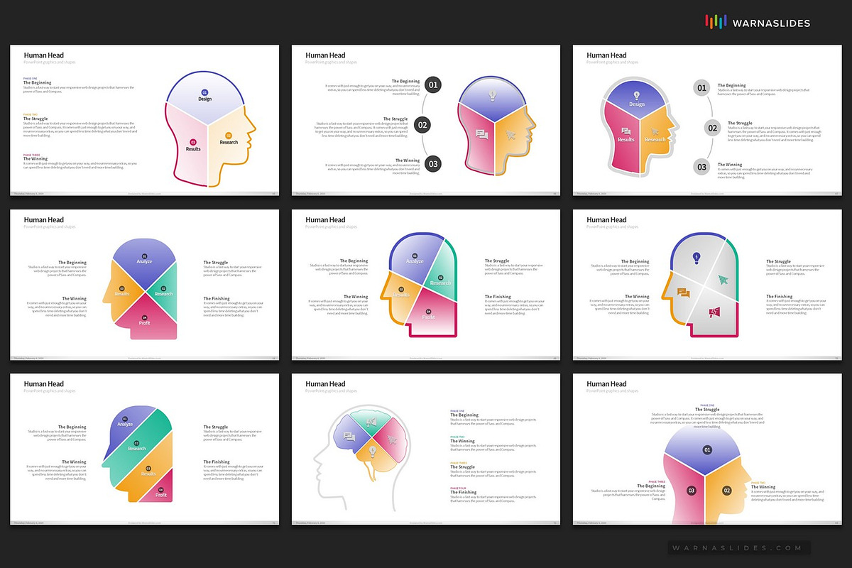 Human Head PowerPoint Templates, a Presentation Template by Warna Works (Photo 8 of 20)