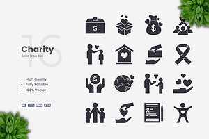 Charity Solid Icons, an Icon by Upnowgraphic