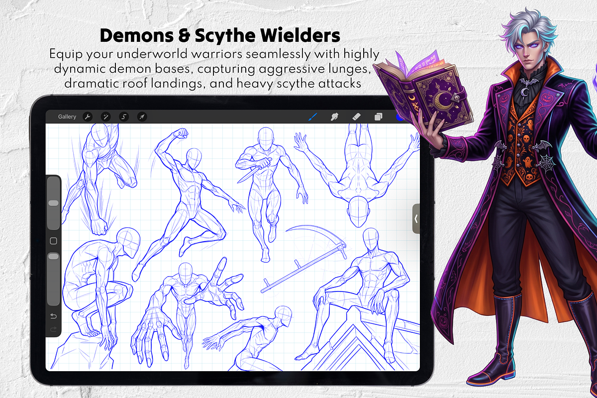Halloween Male Poses, a Brush Add-On by Selentaori Studio (Photo 9 of 13)