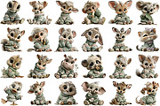 Whimsical Baby Animals in Sweaters, an Illustration by designcity5 (Thumbnail 2 of 5)