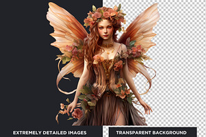 Boho Peachy Fairies PNG Clipart