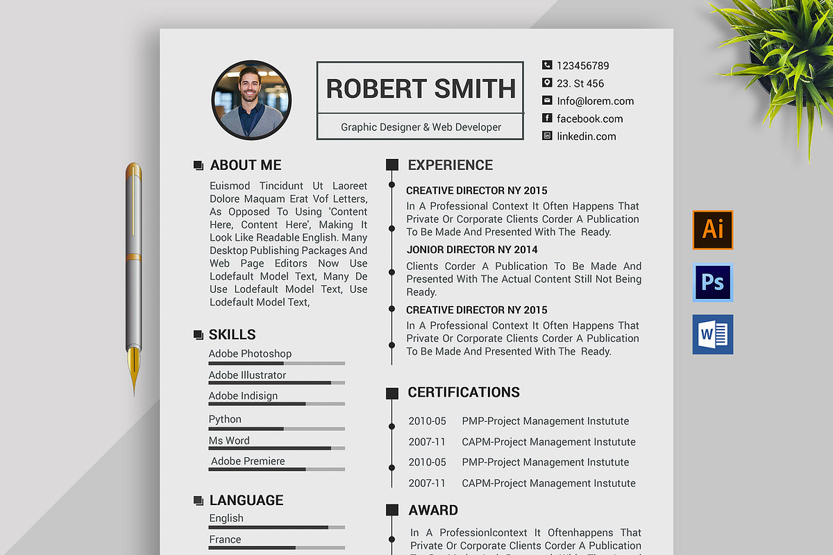 Clean Resume/CV, a Resume Template by designvillage (Photo 7 of 14)