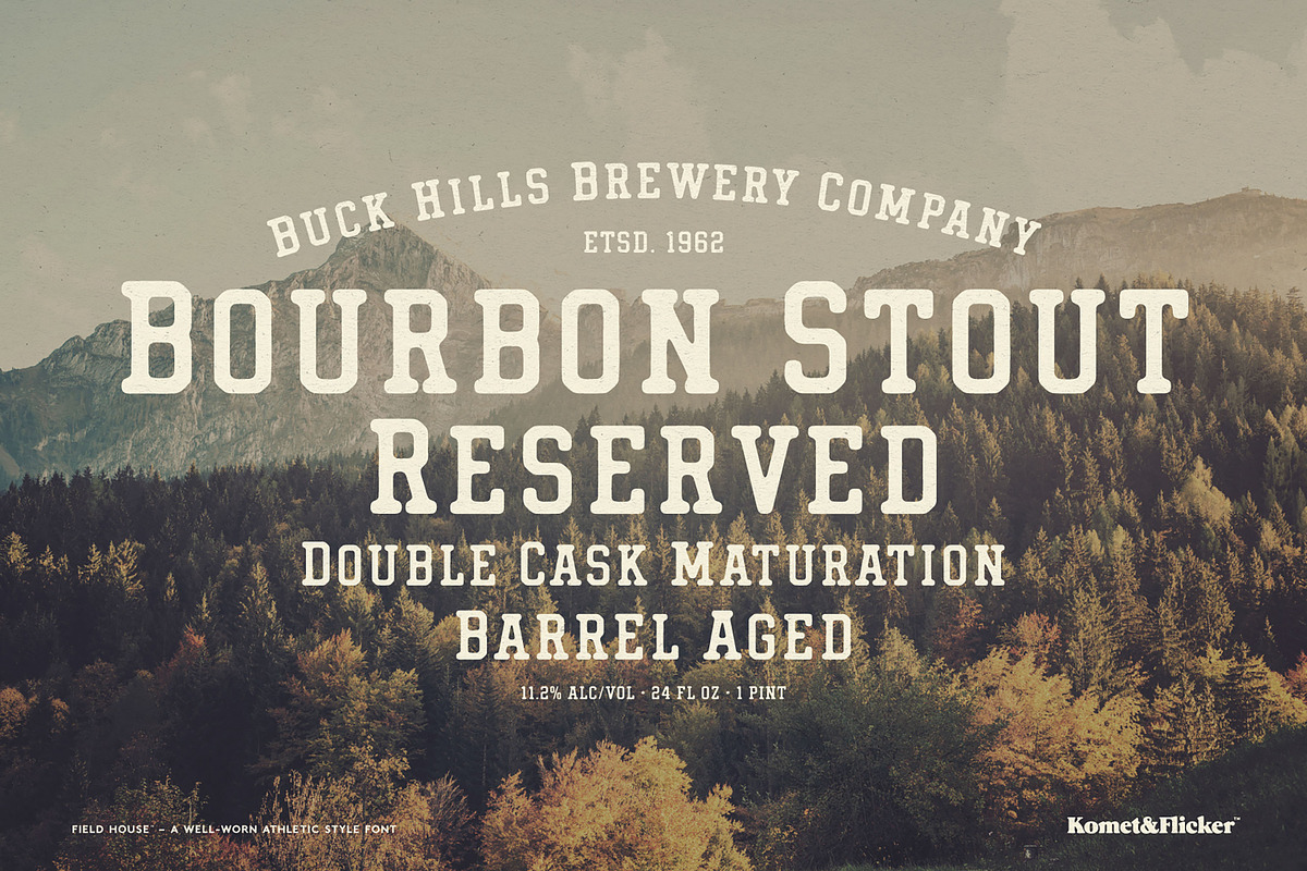 Field House - A Rustic Athletic Font, a Slab Serif Font by Komet & Flicker (Photo 4 of 14)