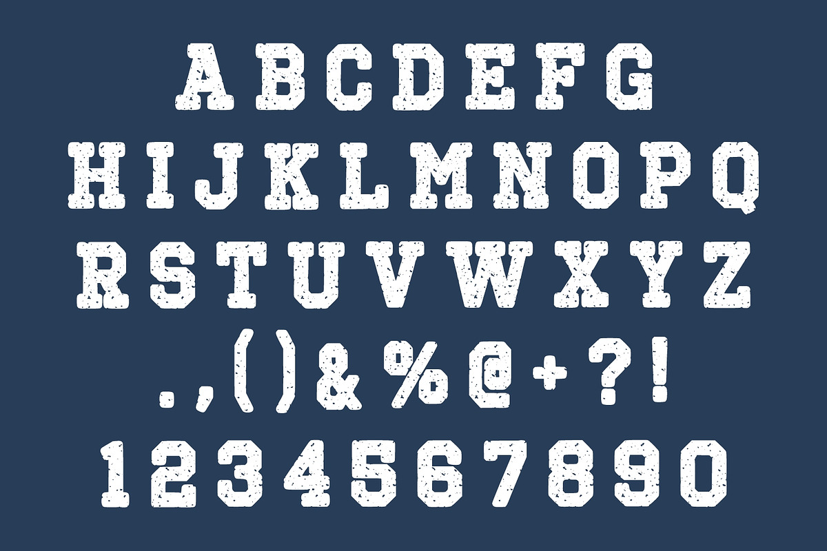 Varsity Destroy, a Slab Serif Font by Fourteen Letter (Photo 3 of 4)