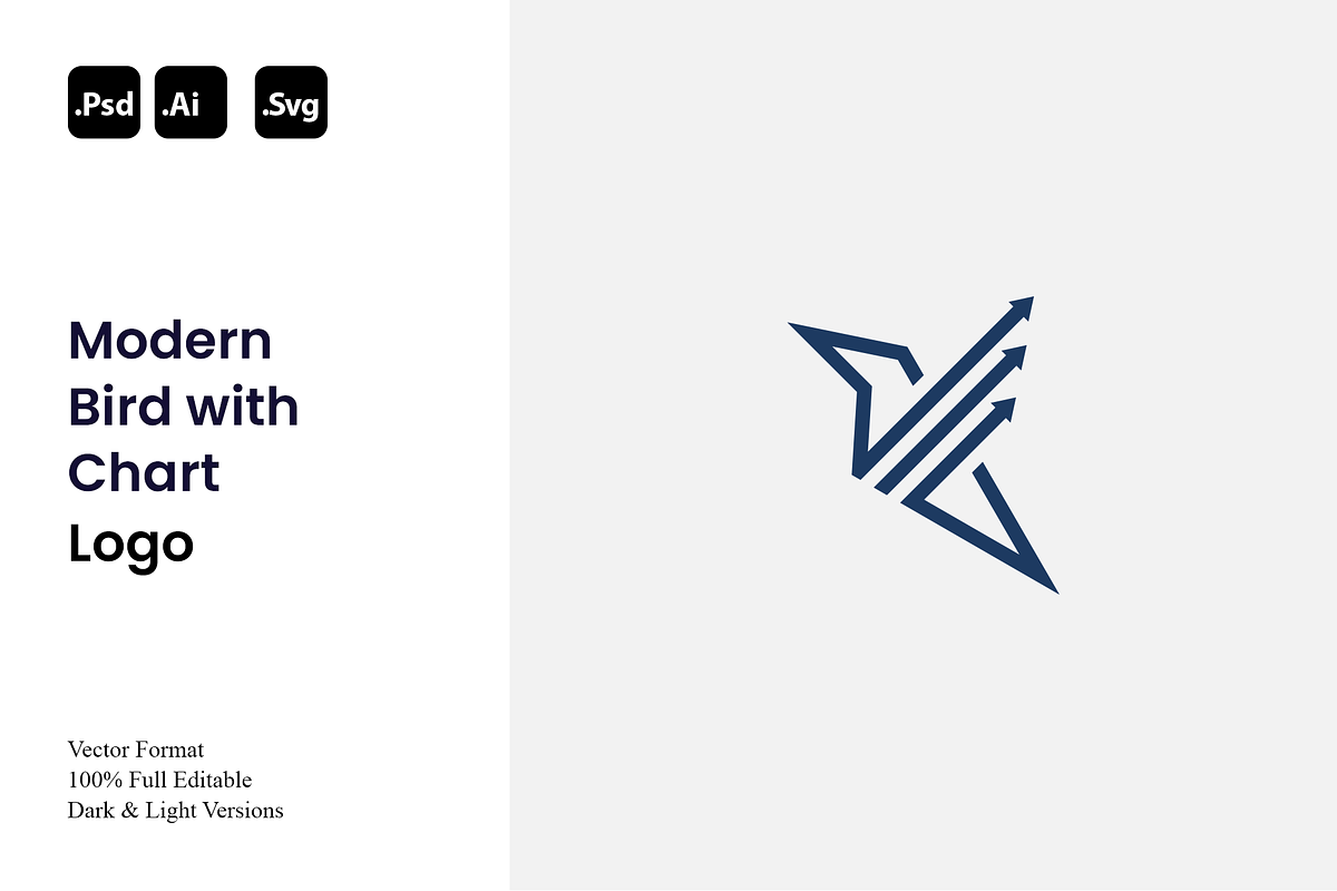 Modern Bird with Chart Logo, a Branding & Logo Template by Luxury Logos (Photo 1 of 4)