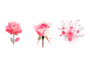 Rose Clipart Bundle Blush Flower, an Illustration by CreationArt (Thumbnail 5 of 6)