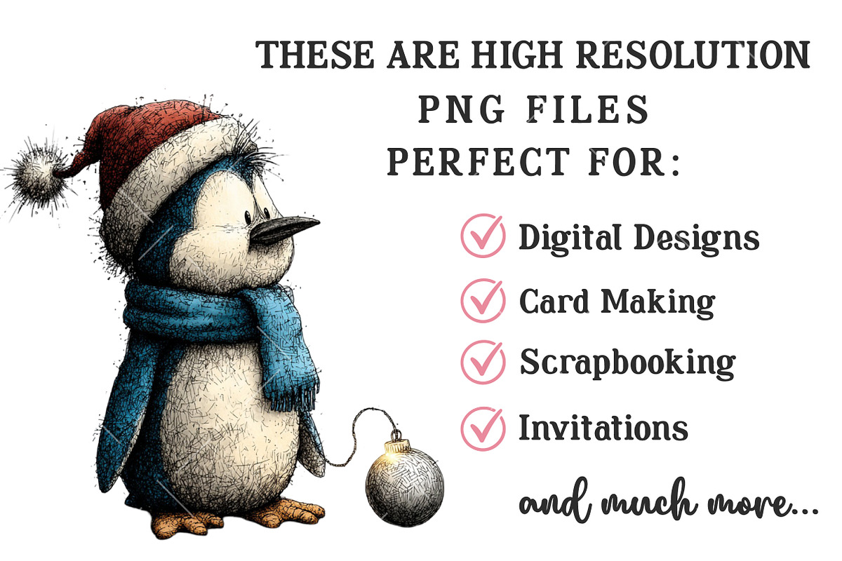 Whimsical Christmas icy Blue Penguin, an Illustration by OK Design (Photo 5 of 6)