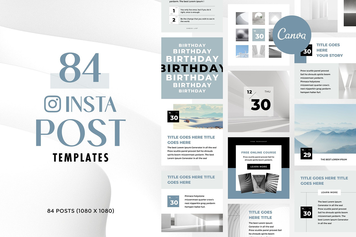 Instagram Template Canva Post Zen, a Social Media Template by Keikoya (Photo 1 of 12)