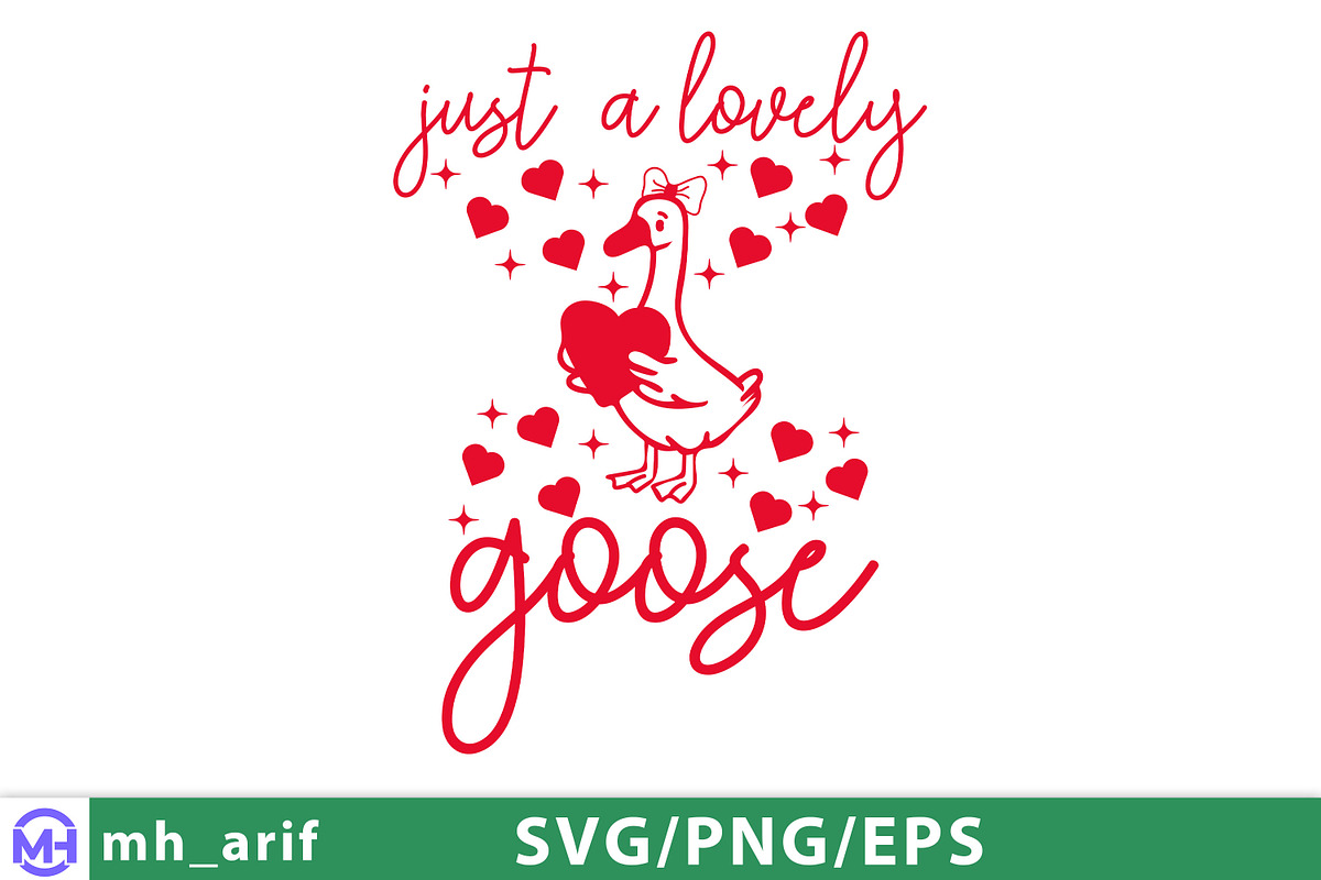 Cute Just a Lovely Goose SVG PNG, a Graphic by mh_arif (Photo 2 of 4)