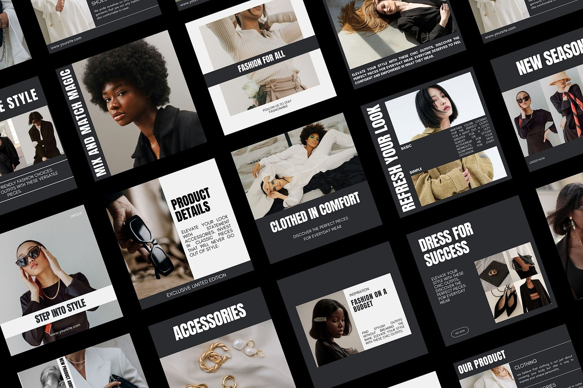 Fashion Instagram Templates, a Social Media Template by KeronnArt (Photo 8 of 10)