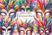 Colorful Carnival Mask Clipart PNG, a Work Illustration by Dream Creation (Thumbnail 1 of 3)