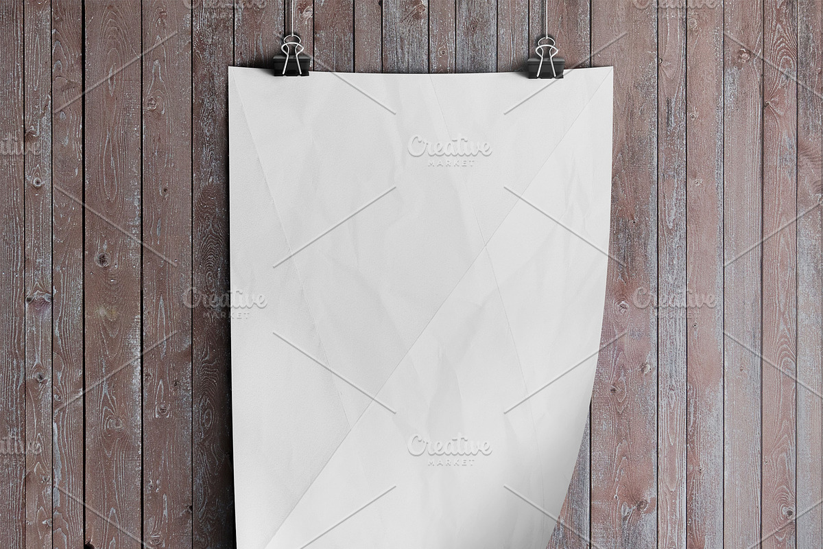 Wooden Poster Mockup, a Print Template by CREATIVE DUDE (Photo 5 of 9)