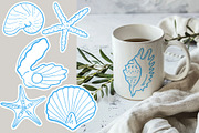Seashells Lineart, a Seasonal Illustration by Carpet Tapete Pretzel (Thumbnail 5 of 8)