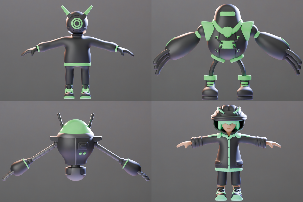 Cyber Tech 3D Character Pack, a Characters & Person 3D Model by Dudukbersama (Photo 1 of 9)
