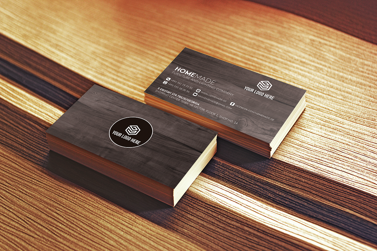 Wooden Business Card Pack [Horisont], a Business Card Template by Nikolozgraphic (Photo 3 of 9)