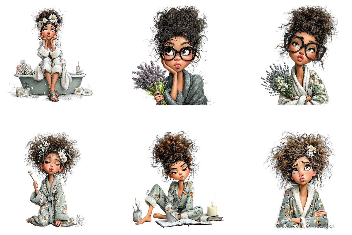 Quirky Self Care Quirky Woman, a Seasonal Illustration by CreationArt (Photo 4 of 5)
