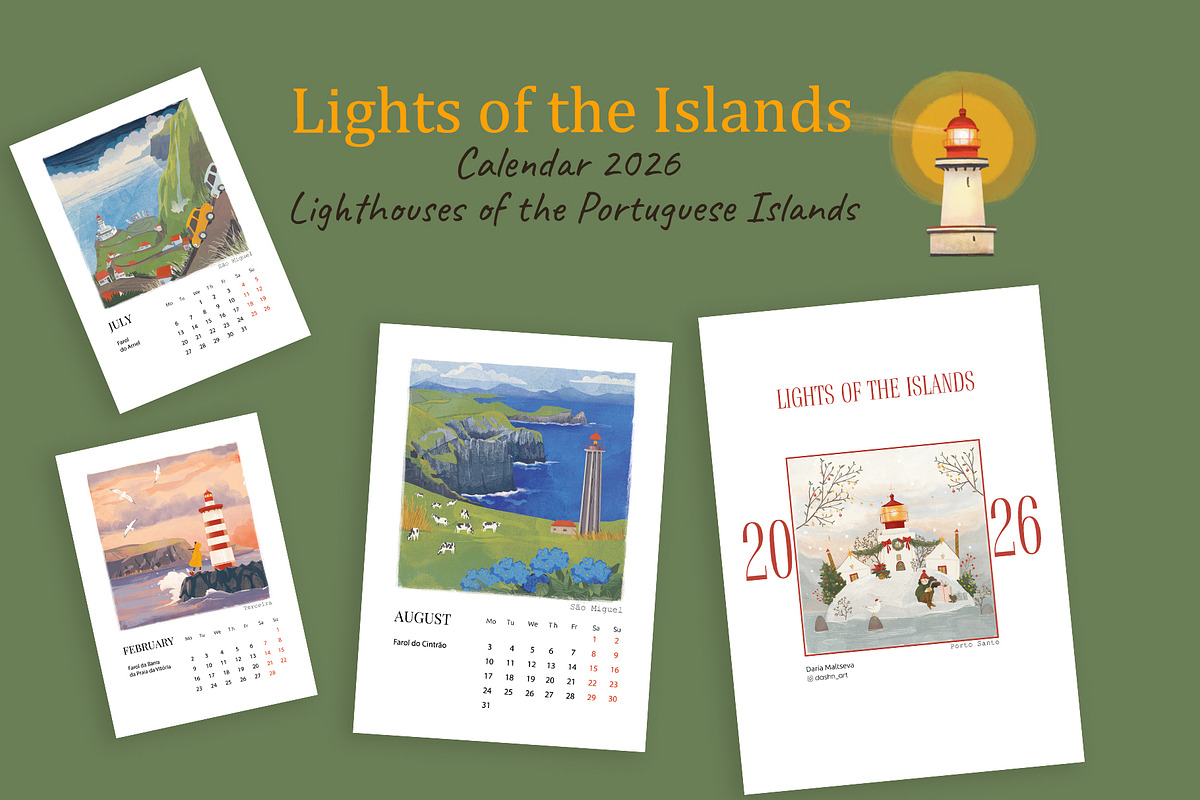Calendar 2026 Portuguese Islands, an Object Illustration by Dashnpro (Photo 1 of 6)