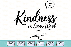 Kindness in Every Word Line Art