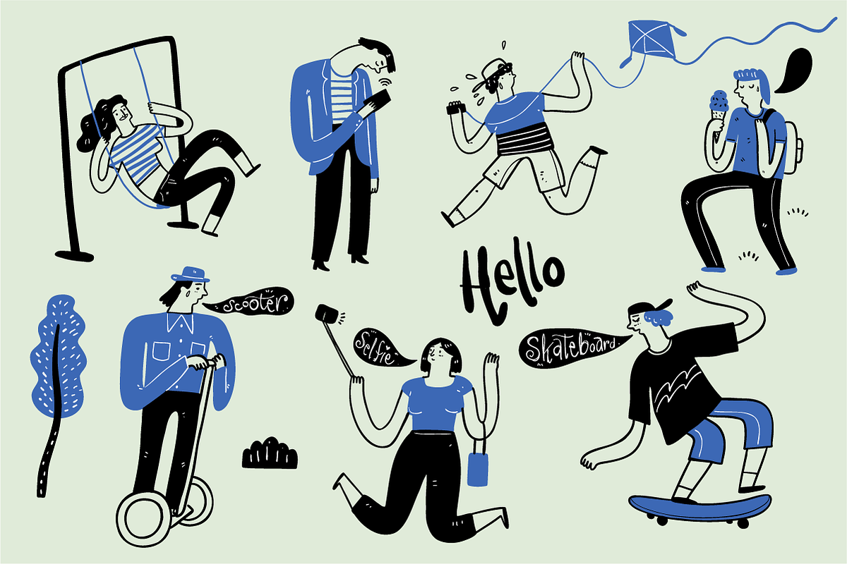 Hand drawn outdoor life activities, a Decorative Illustration by Huza Studio (Photo 7 of 9)