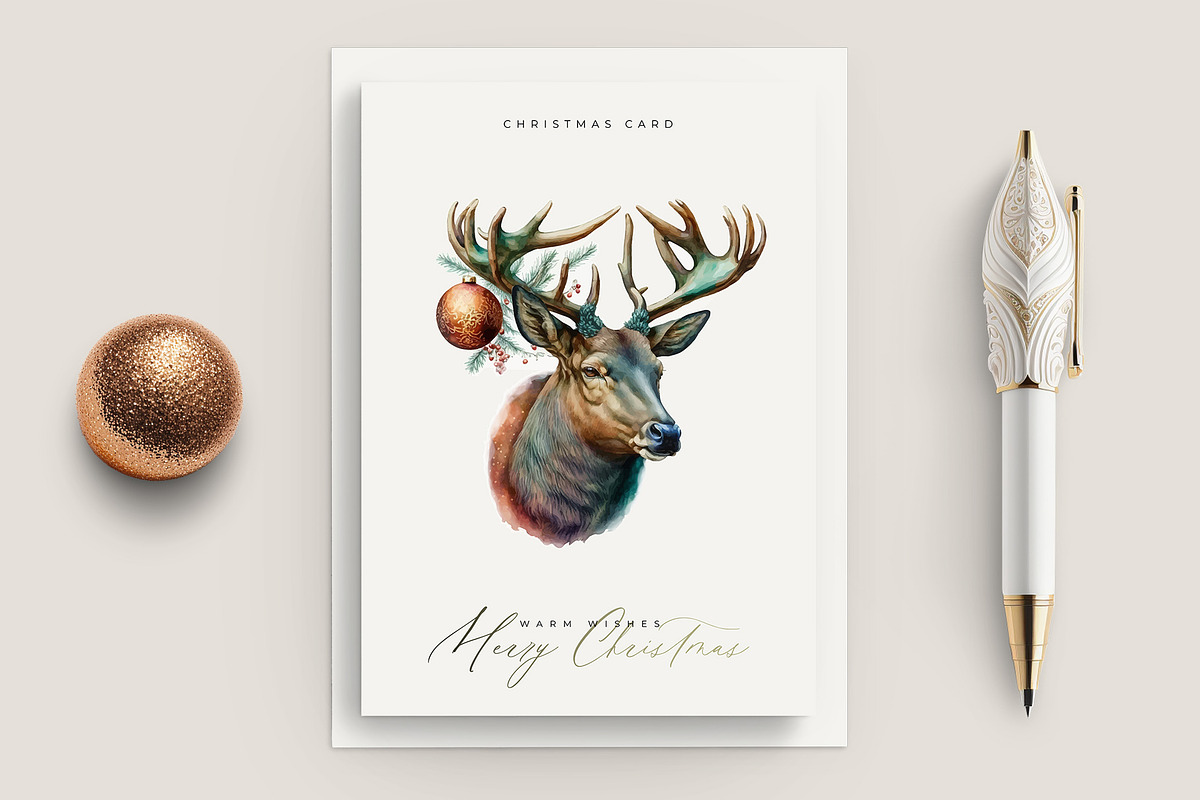 Christmas Postcards with Deer, a Card Template by optimism (Photo 5 of 8)