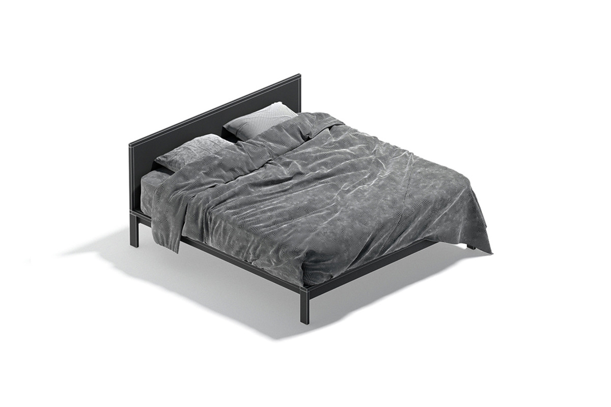 White Wooden Double Bed 3D Model, an Object 3D Model by rebrandy (Photo 8 of 10)