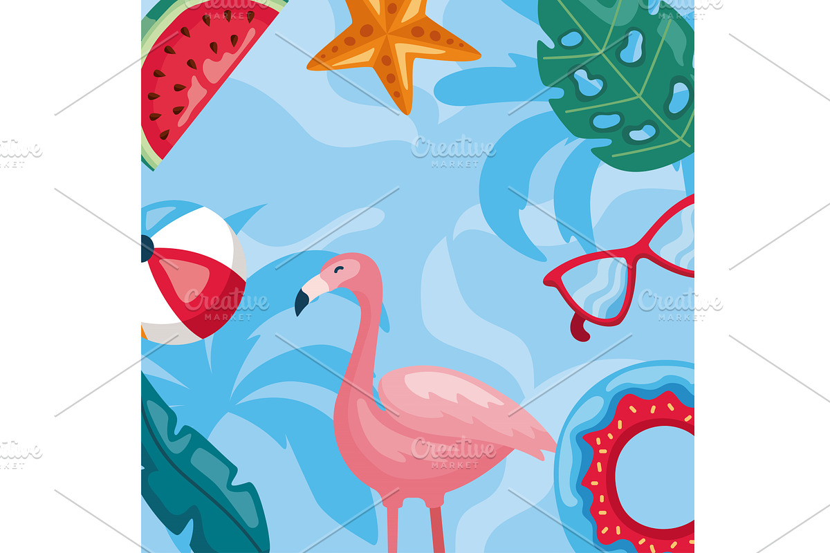hello summer card, an Illustration by studiogstock