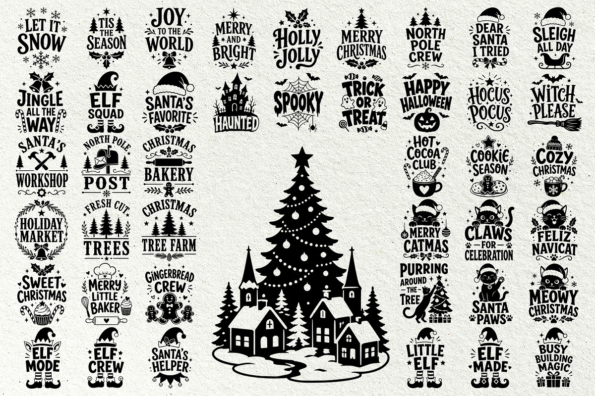 Christmas SVG Clipart Bundle, a Seasonal Illustration by DENIDigitalArtSudio (Photo 2 of 14)