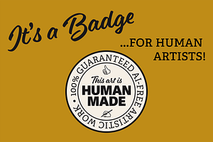 Human-Made Badge for Human Artists