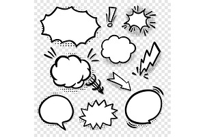comic blank speech bubbles set, an Object Graphic by TotallypicRF