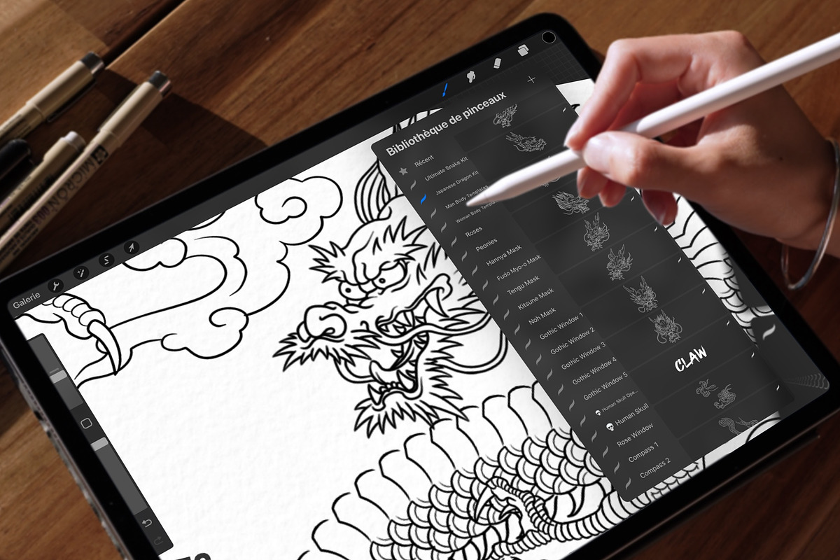 Japanese Dragon Kit for Procreate, a Brush Add-On by InkRef (Photo 3 of 6)