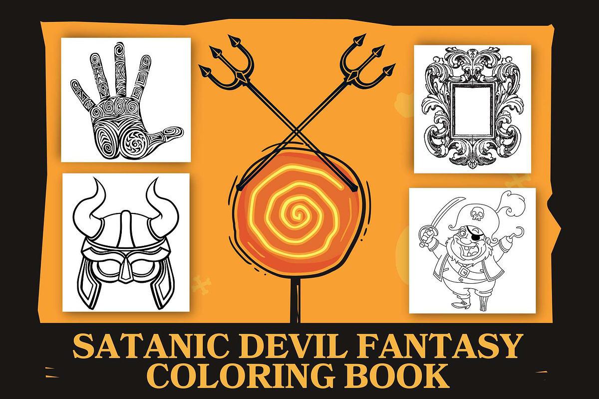 Scary Devil Fantasy Coloring Pages, a Templates & Theme by Premium Digital Templates (Photo 3 of 3)