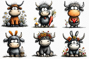 Whimsical Easter Highland Cow PNG, an Illustration by Craft Nest (Thumbnail 4 of 11)