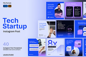Tech Startup Company Instagram Post, a Social Media Template by Louds Studio