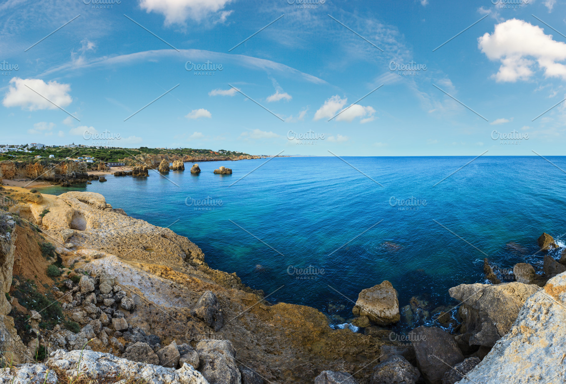Atlantic rocky coast (Albufeira, Algarve, Portugal)., a Nature Photo by YuriyB