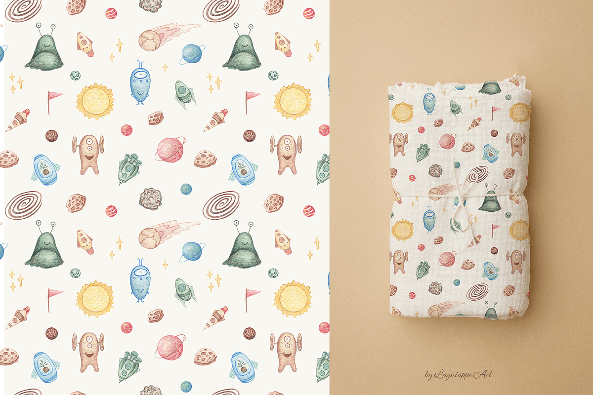 Space Penguin Clipart & Patterns, a Pattern Graphic by Lagniappe Art (Photo 9 of 15)